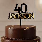 Personalised Acrylic Cake Topper in Bold Font (Any Name & Age)