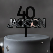 Personalised Acrylic Cake Topper in Bold Font (Any Name & Age)