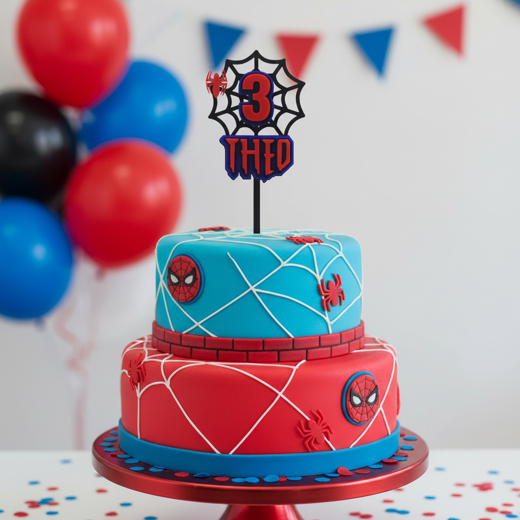 Custom Spider-Man Acrylic Cake Topper for Spiderman Theme Birthday Party