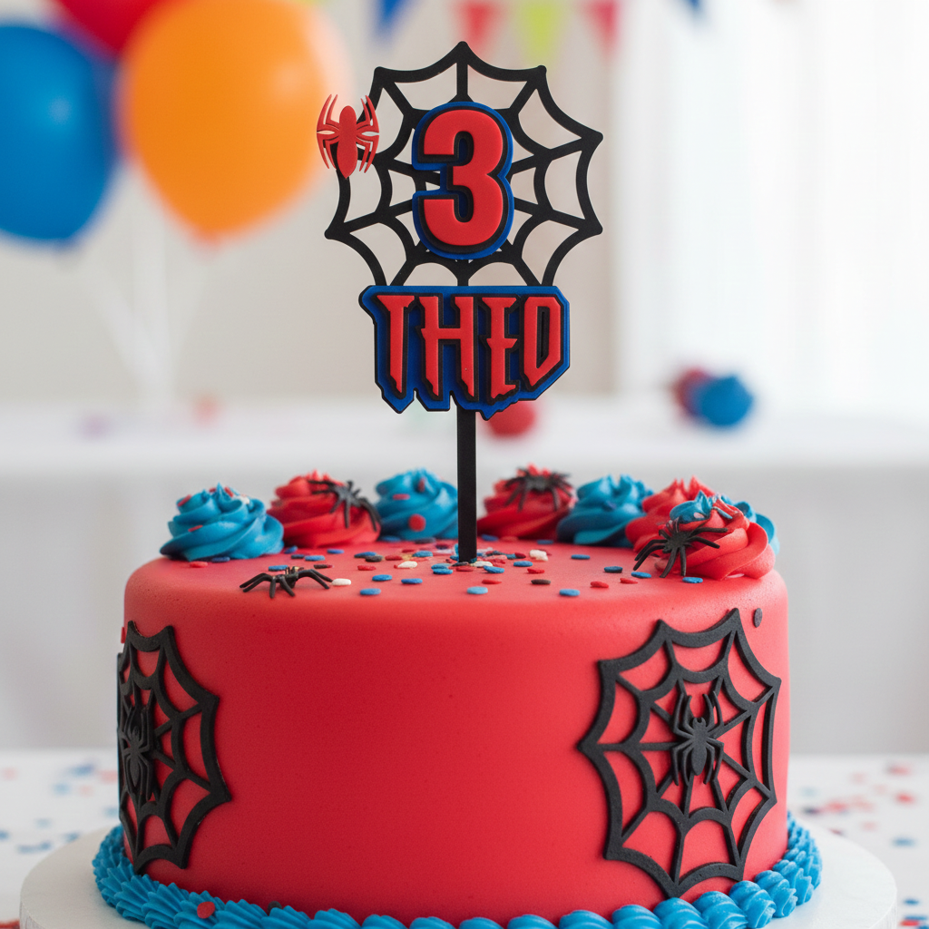 Custom Spider-Man Acrylic Cake Topper for Spiderman Theme Birthday Party