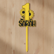Sunflower Acrylic Cake Topper (Any Name & Age)