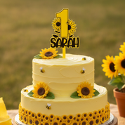 Sunflower Acrylic Cake Topper (Any Name & Age)