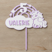 Unicorn Acrylic Cake Topper (Any Name & Age)