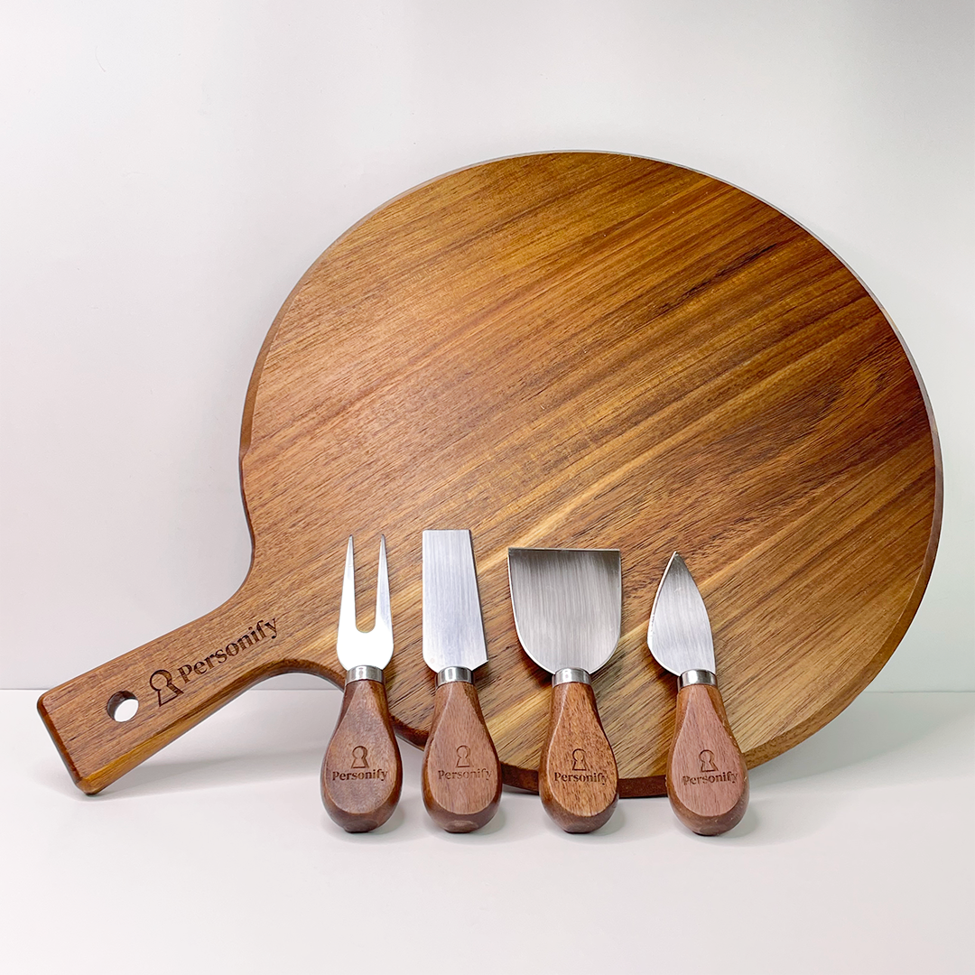 Wooden Corporate Cheese Board Set