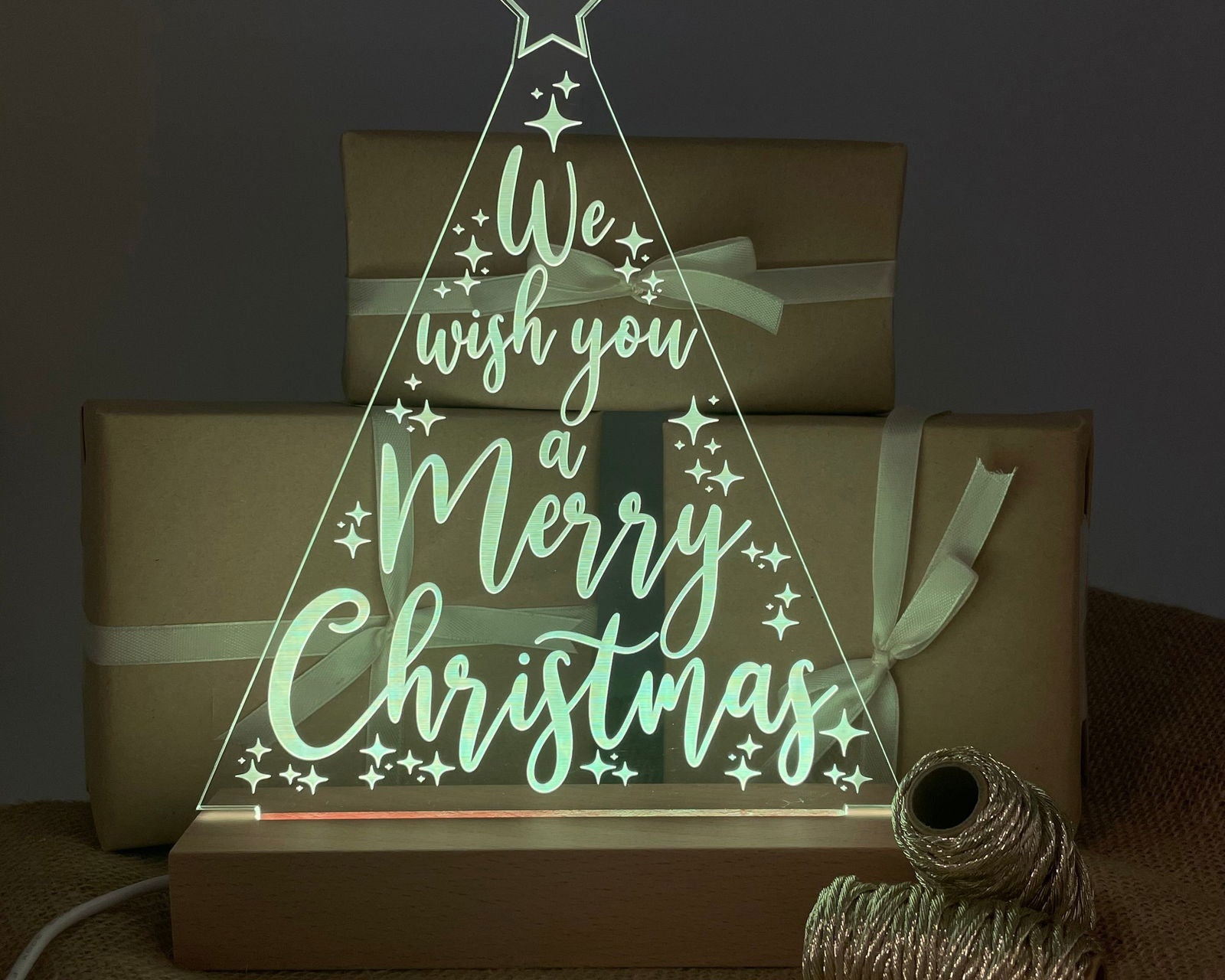 Christmas Wish LED Lamp glowing sample