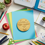 Engraved Bamboo Coaster for Teacher