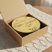 Engraved Bamboo Coaster for Teacher