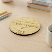 Engraved Bamboo Coaster for Teacher