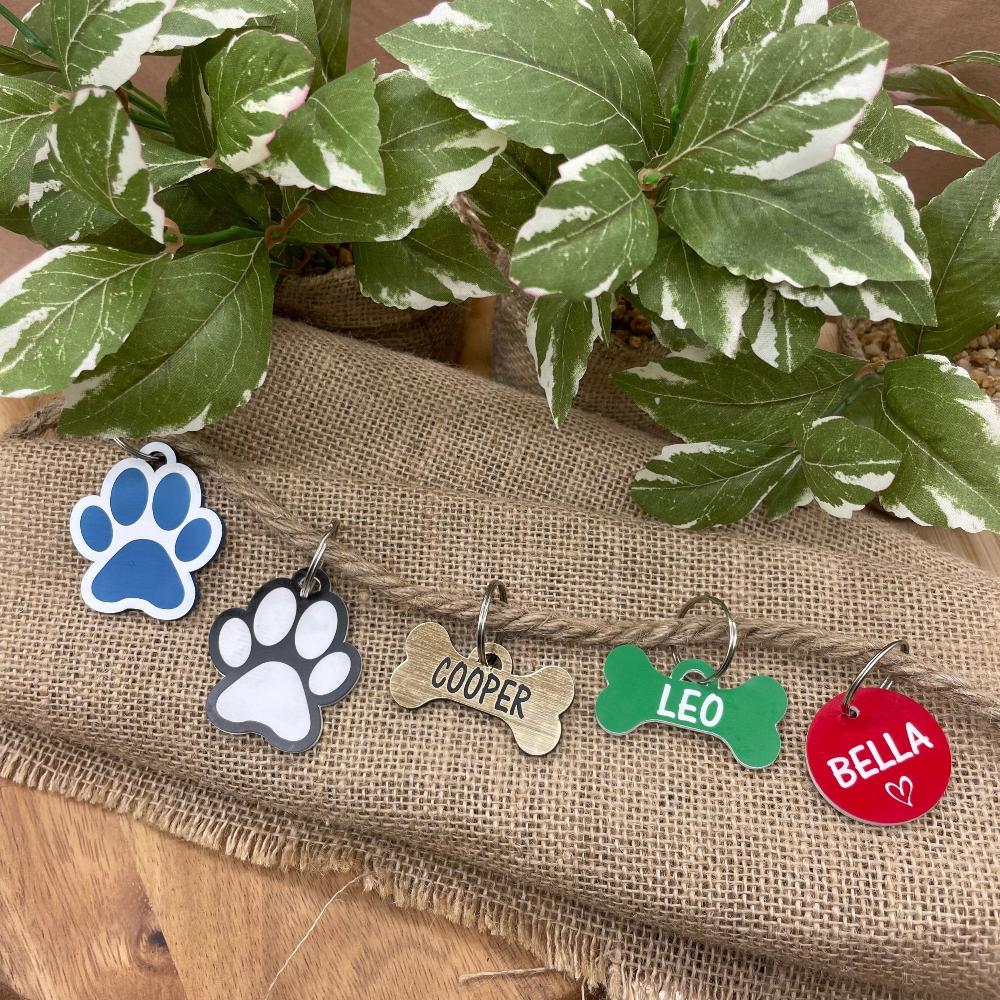 Custom Pet Tags 5 samples top view