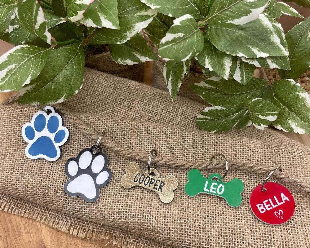 Custom Pet Tags 5 samples top view