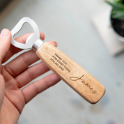 Custom Wooden Bottle Opener with Engraving