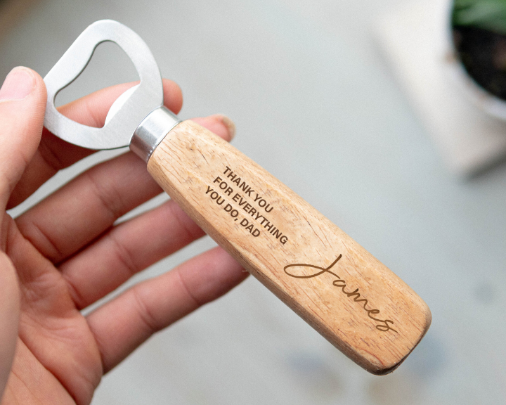 Custom Wooden Bottle Opener with Engraving