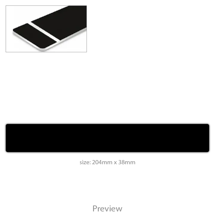 Desk Name Plate with Holder - black with white text template