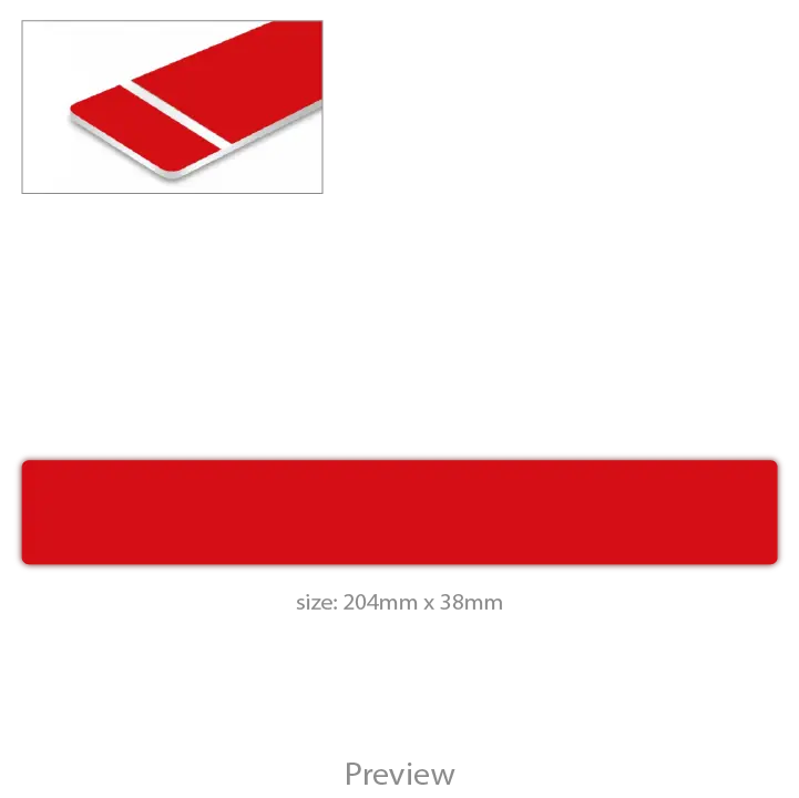 Desk Name Plate with Holder - red with white text template