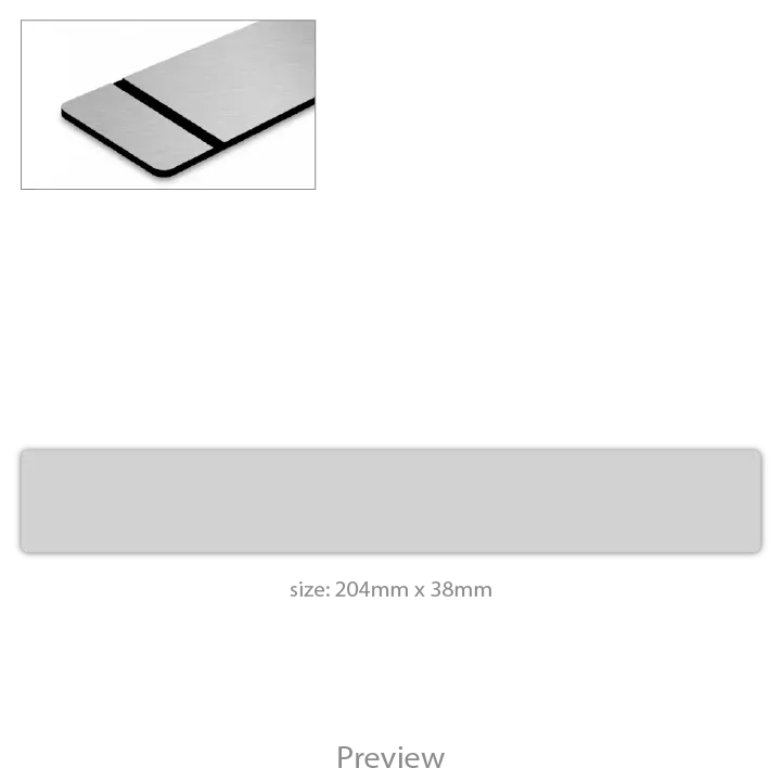 Desk Name Plate with Holder - silver with black text template