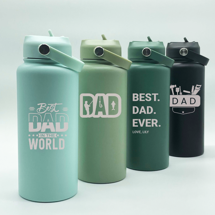 Personalised Stainless Steel Drink Bottle for Dad