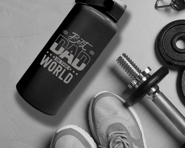 Engraved Father's Day Water Bottle sample best dad 