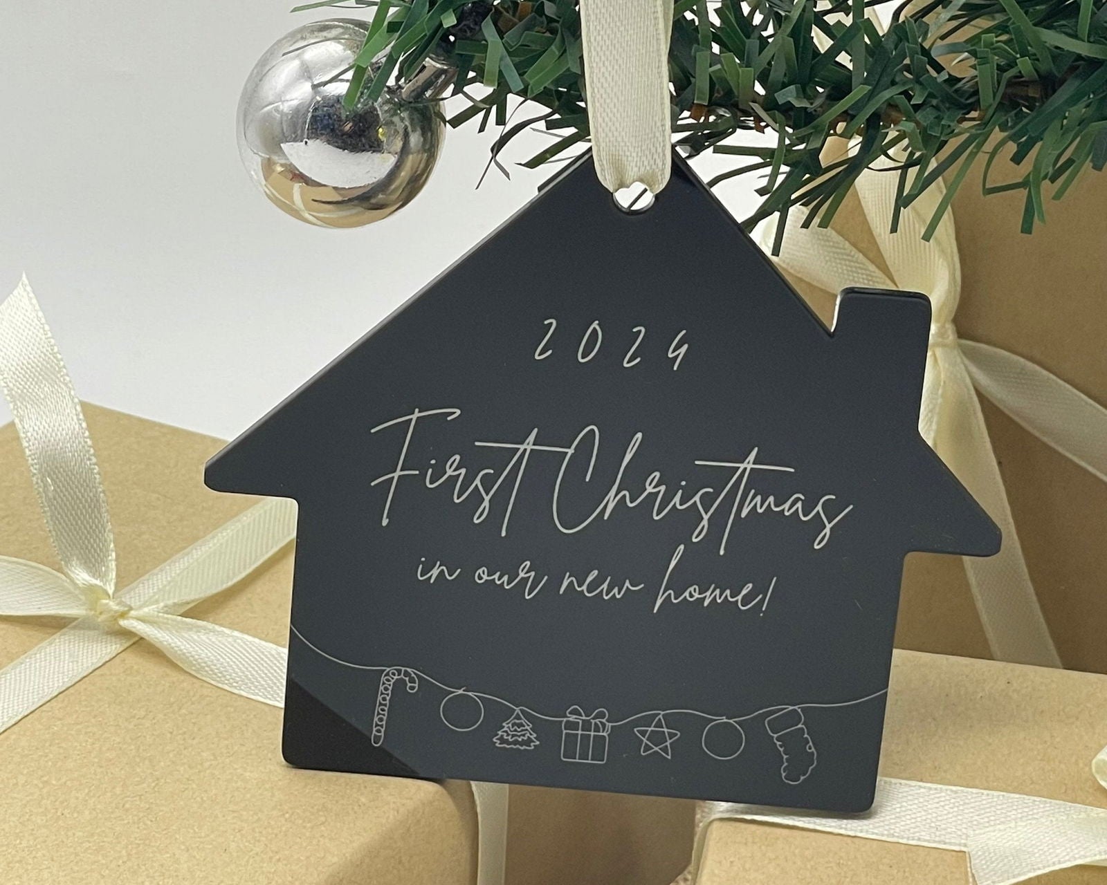 First Home Christmas Bauble sample black