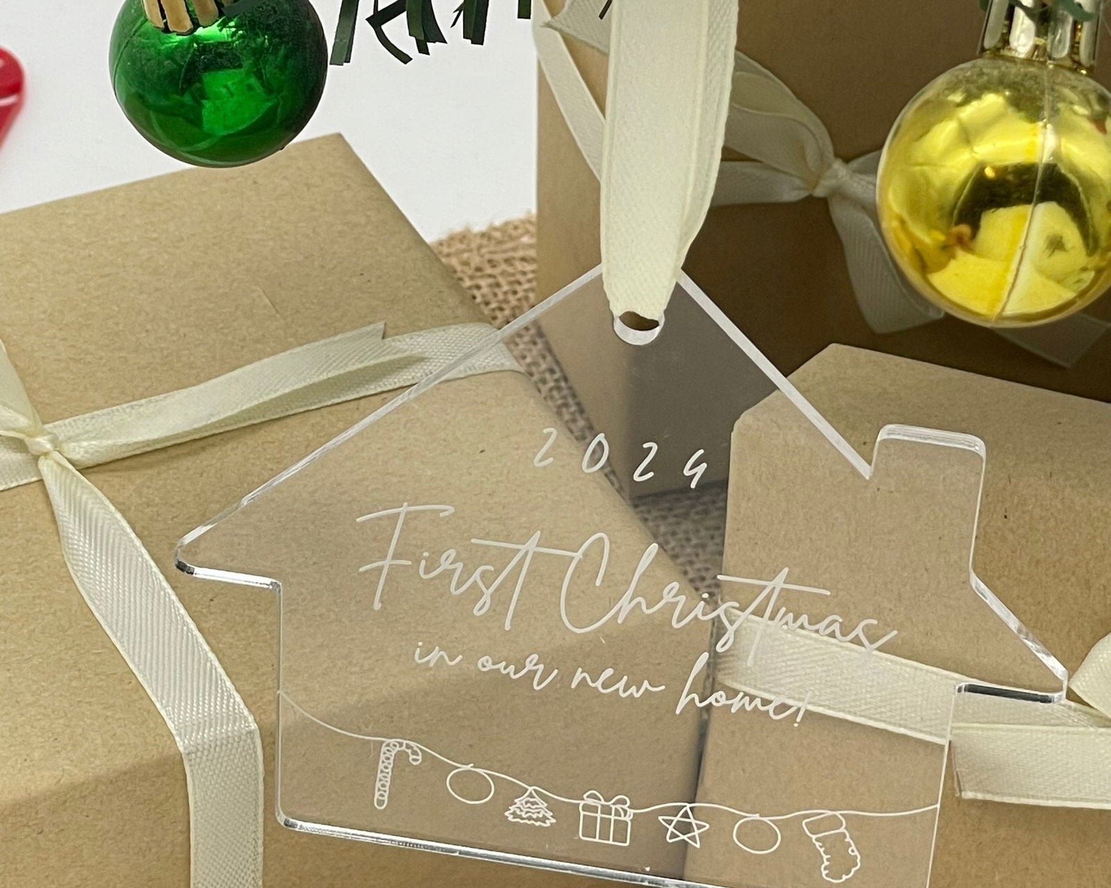 First Home Christmas Bauble sample clear