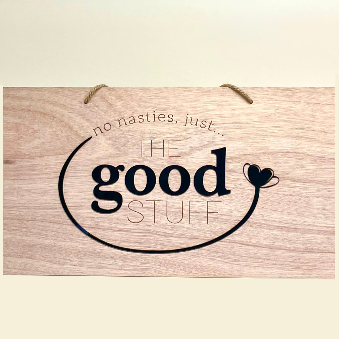 Wooden Sign with Acrylic Text Cut-Outs