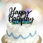 Happy Birthday Cake Topper text font 2 option black