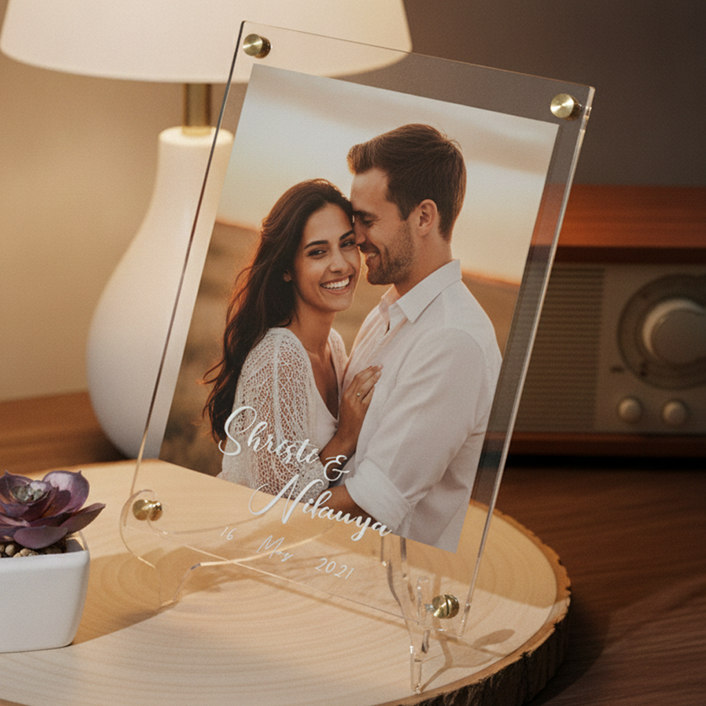Personalised A5 Acrylic Photo Frame for Couples