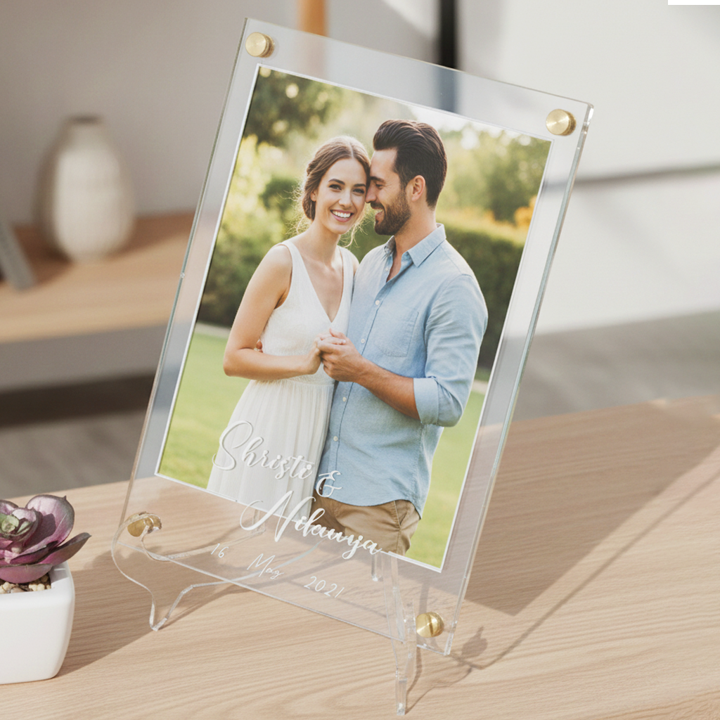 Personalised A5 Acrylic Photo Frame for Couples