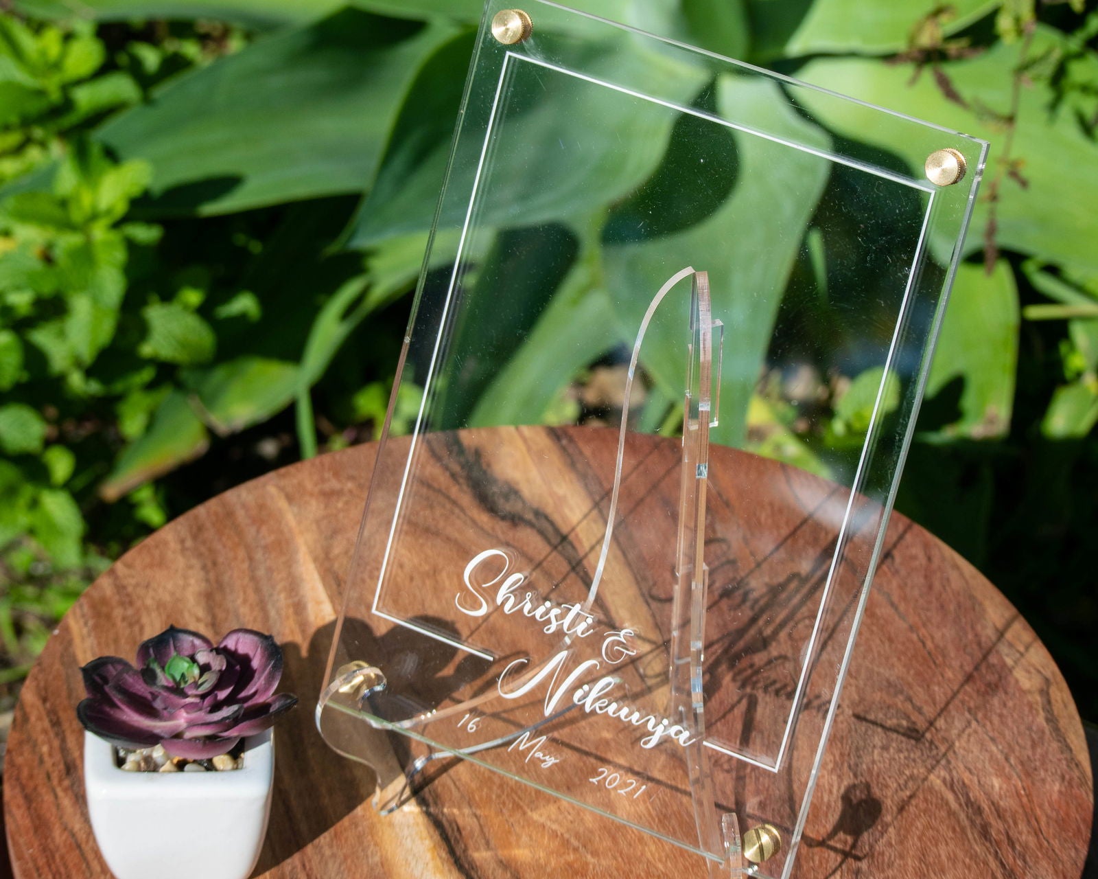 His & Hers Picture Frame sample on top of table