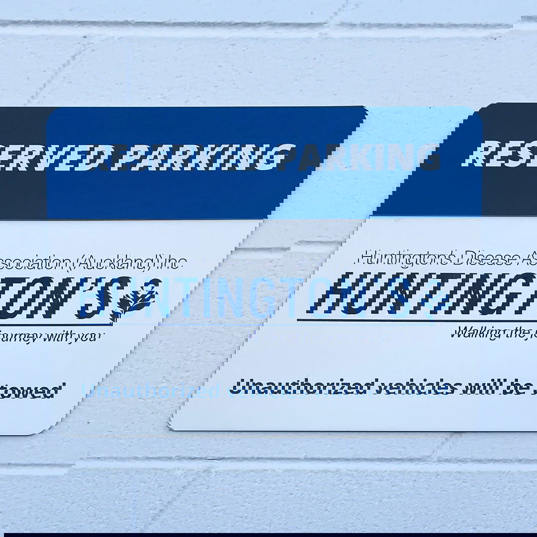 Huntington's reserve parking sign