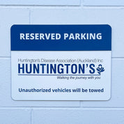 Huntington's reserve parking sign