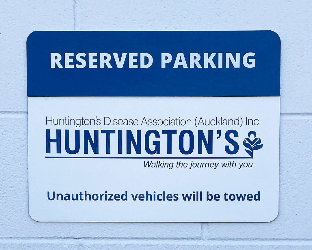 Huntington's reserve parking sign