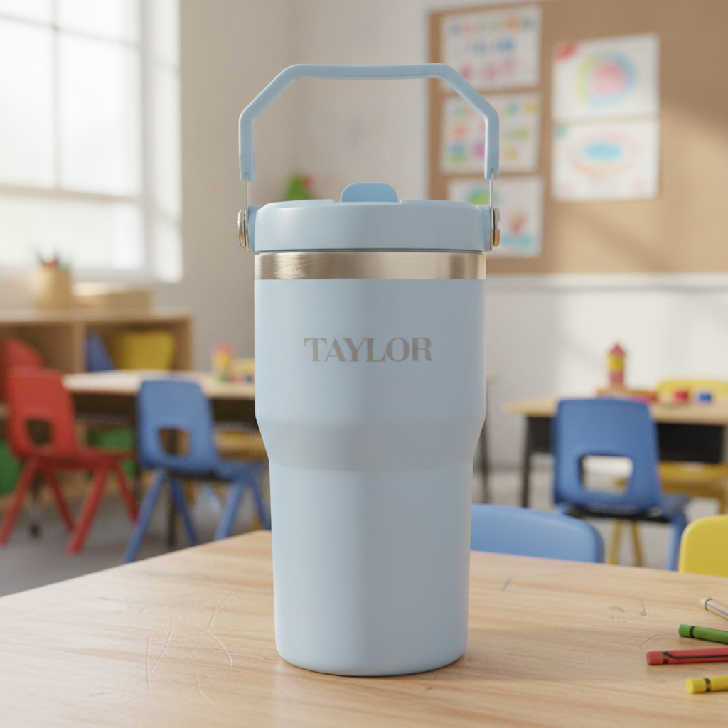 Engraved Kids Water Bottle with Carry Handle