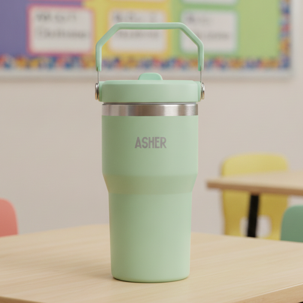 Engraved Kids Water Bottle with Carry Handle