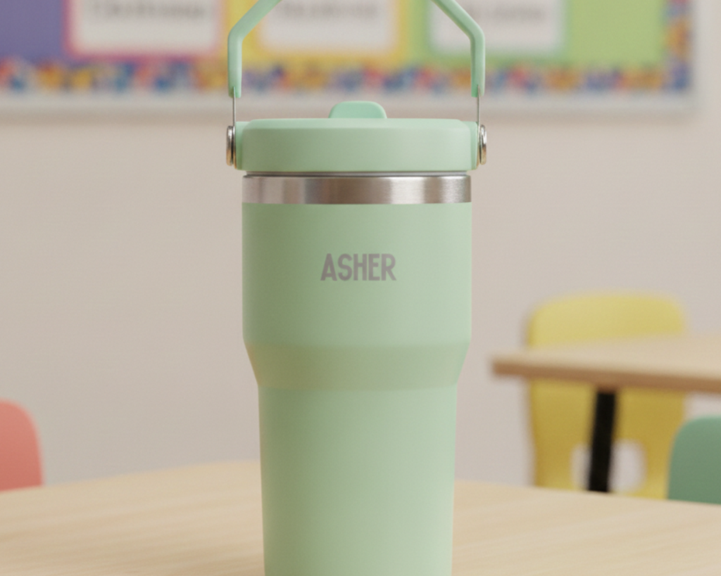 Engraved Kids Water Bottle with Carry Handle