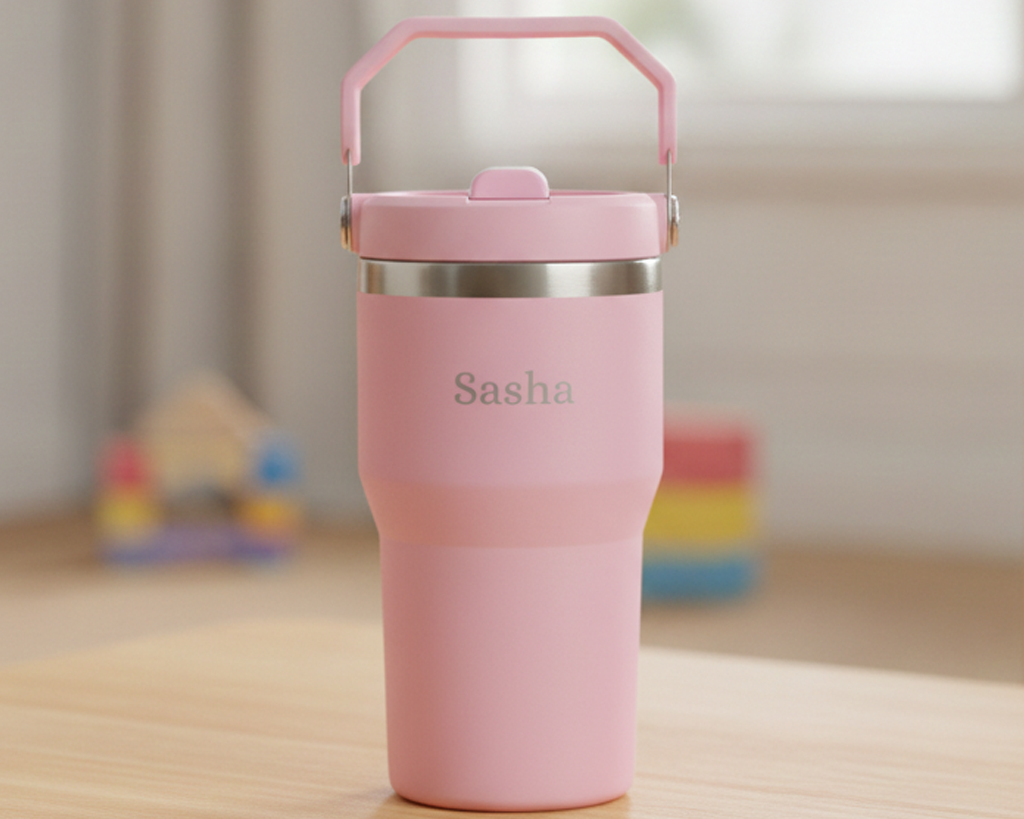 Engraved Kids Water Bottle with Carry Handle