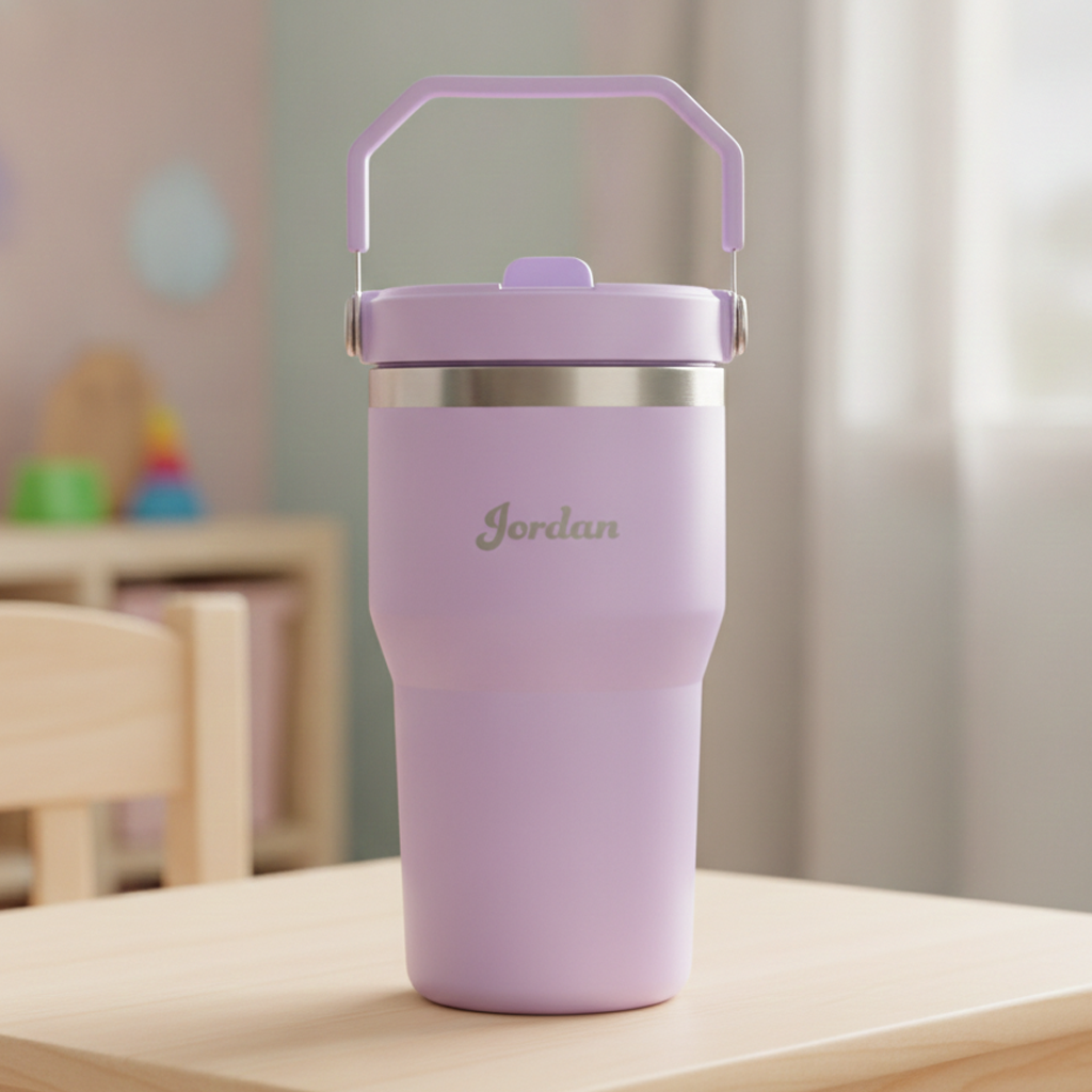 Engraved Kids Water Bottle with Carry Handle