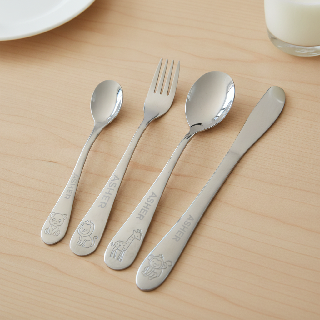 Personalised Kids’ Animal Cutlery Set (4-Piece) - Animal