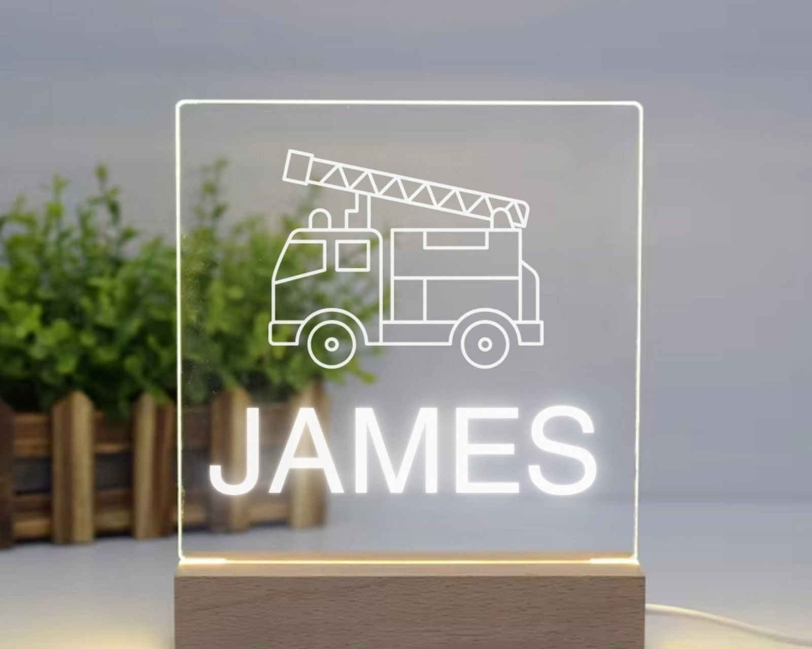 Kids LED Night Lamp sample firetruck james