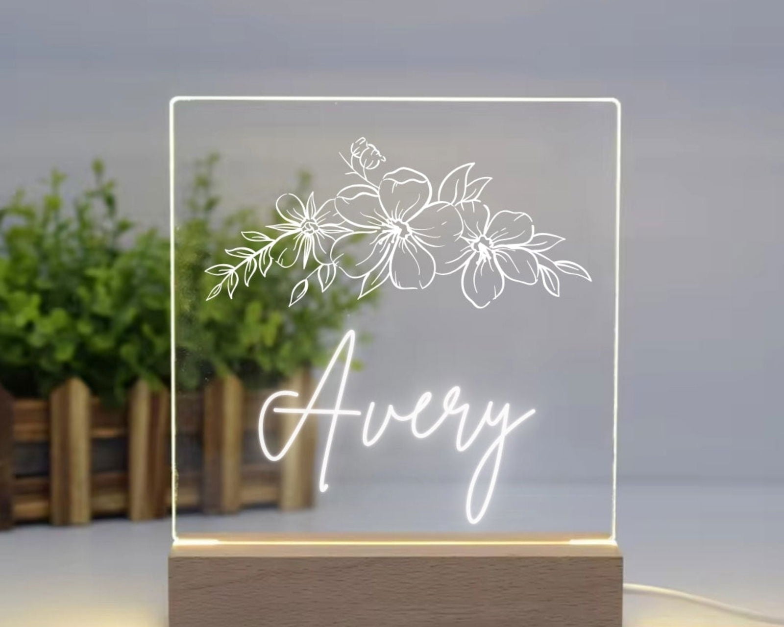 Kids LED Night Lamp sample flower avery