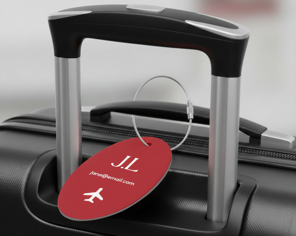 Personalised Luggage Tag Custom Engraved Travel Gift