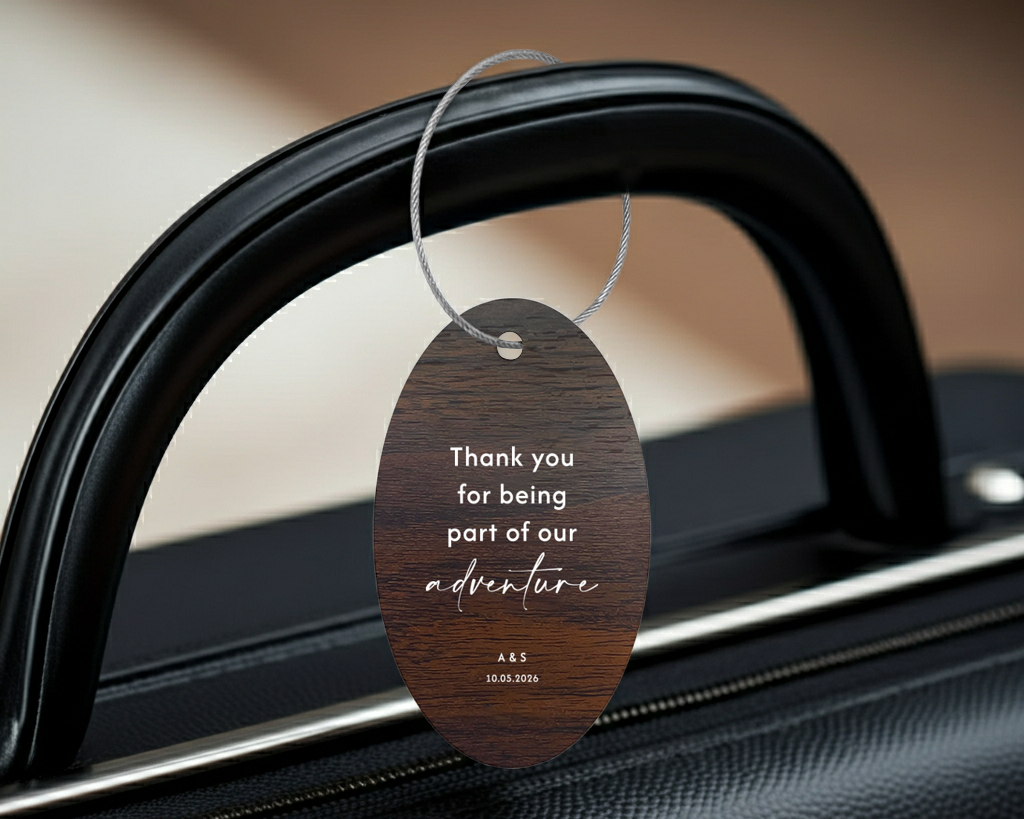 Personalised Luggage Tag Wedding Favour & Bridal Party Gift