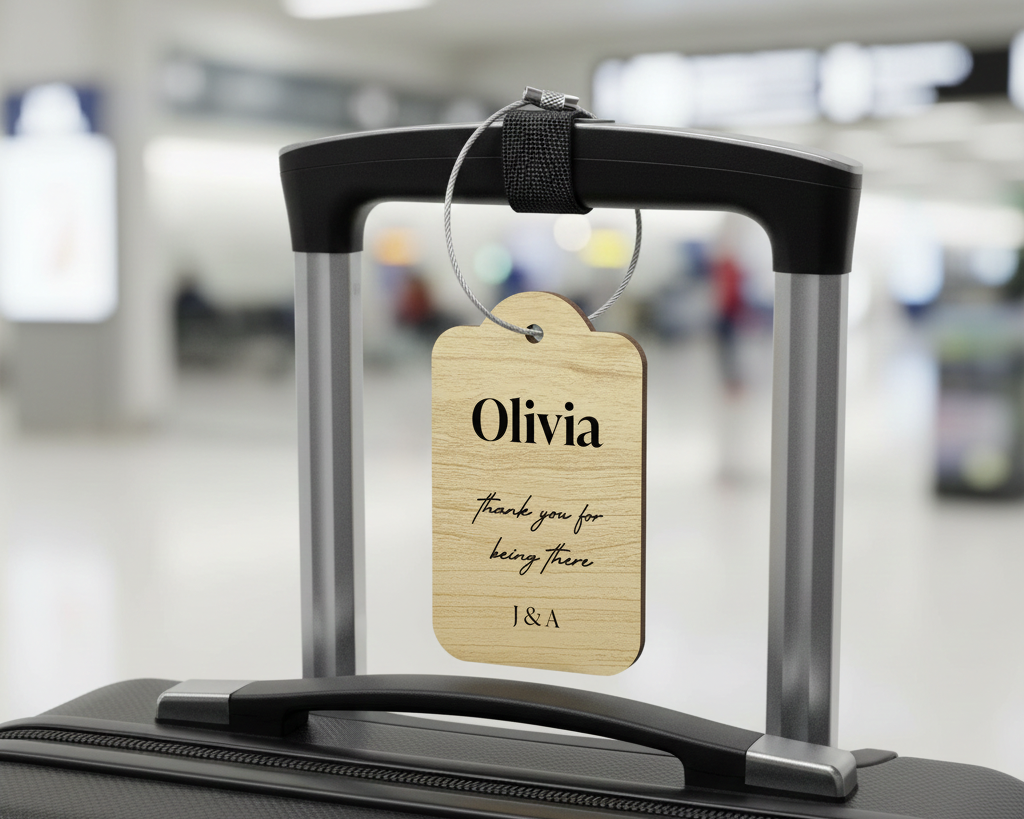 Personalised Luggage Tag Wedding Favour & Bridal Party Gift
