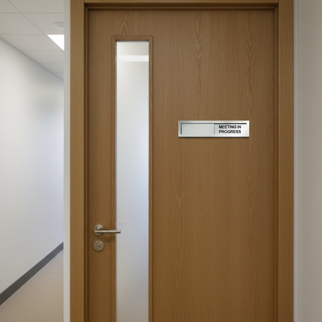 Meeting in Progress Door Sign