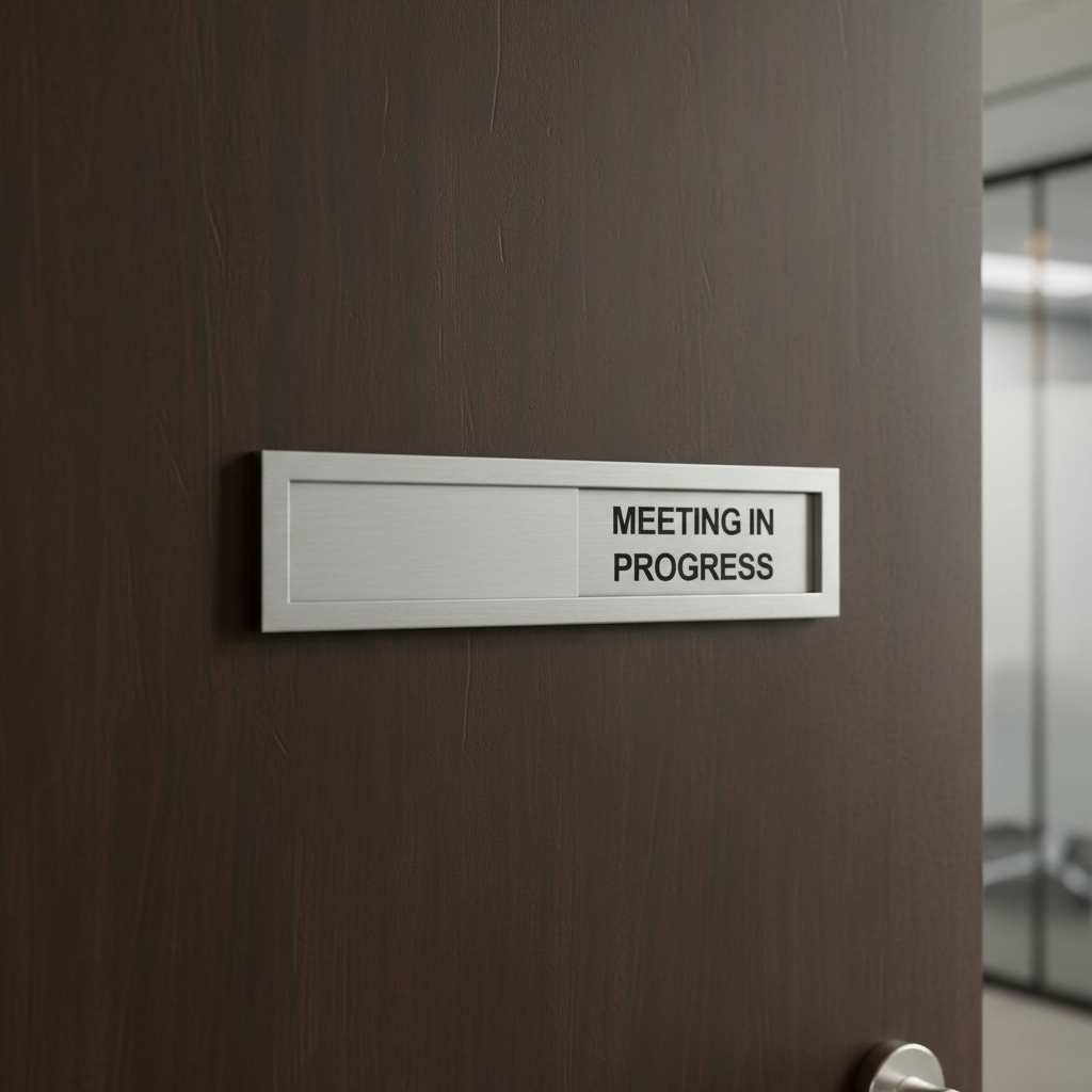 Meeting in Progress Door Sign