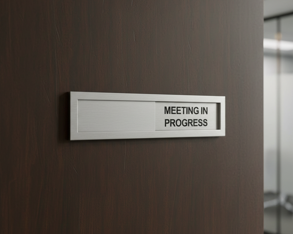 Meeting in Progress Door Sign