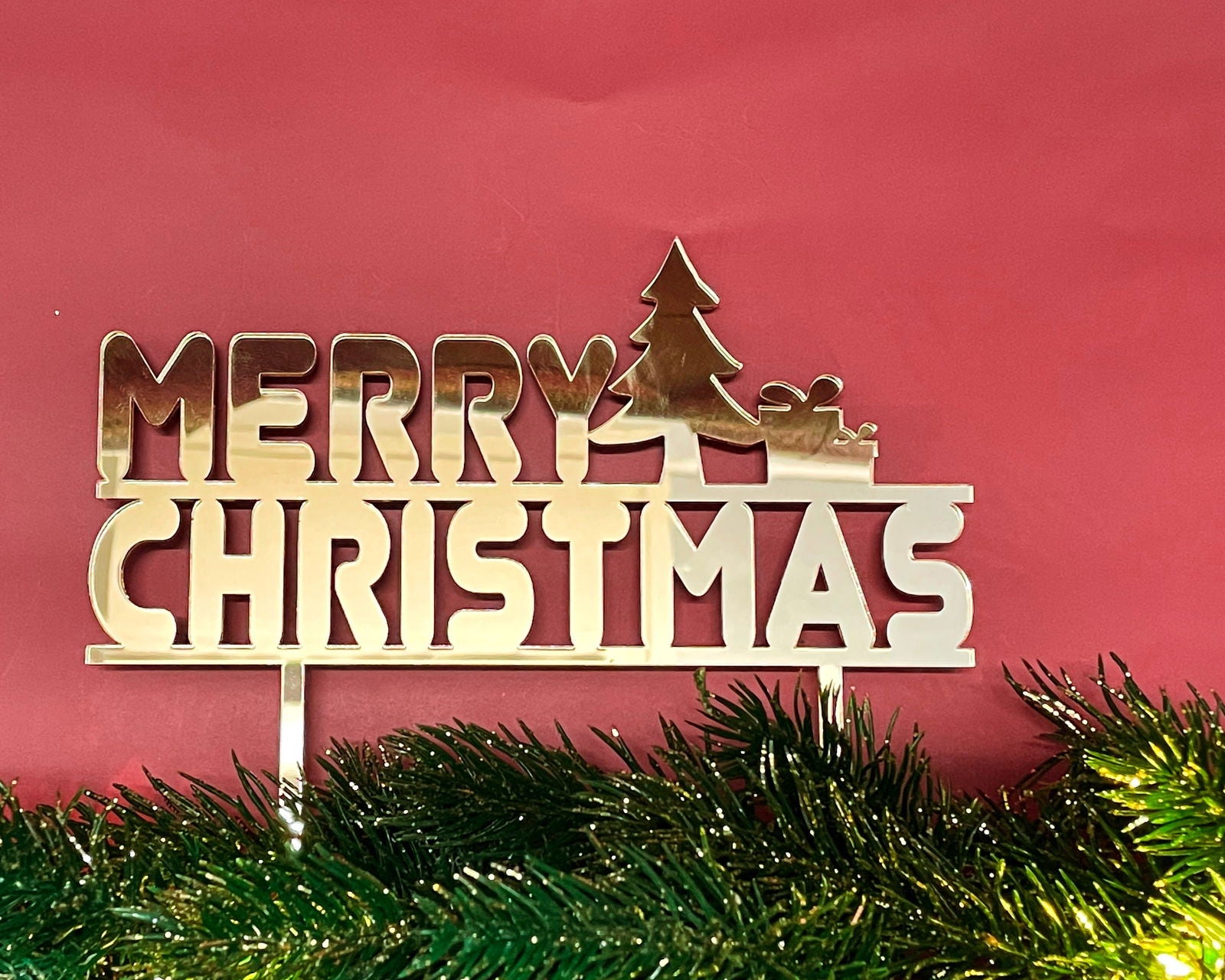 Merry Christmas Cake Topper 