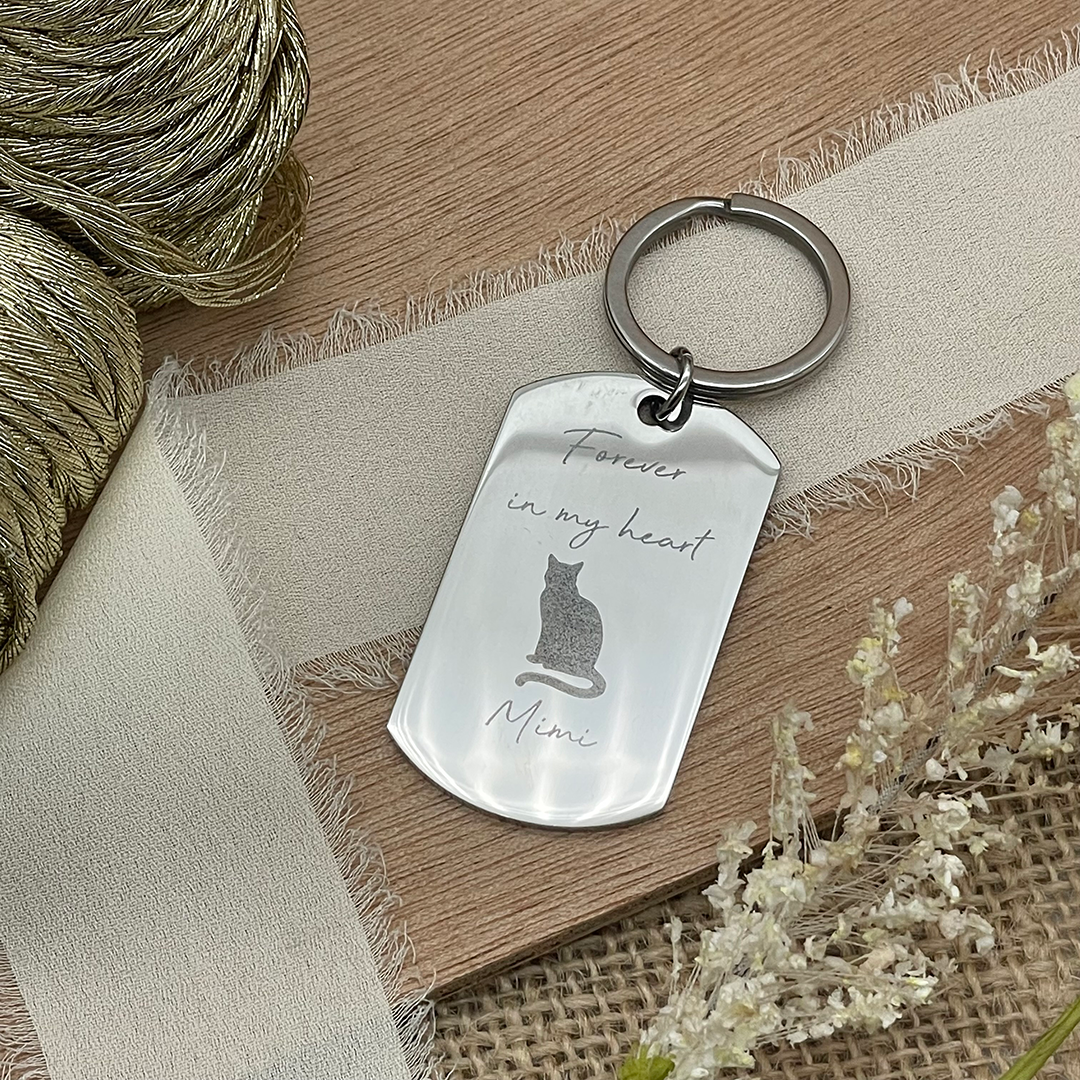 Engraved Stainless Steel Keyring