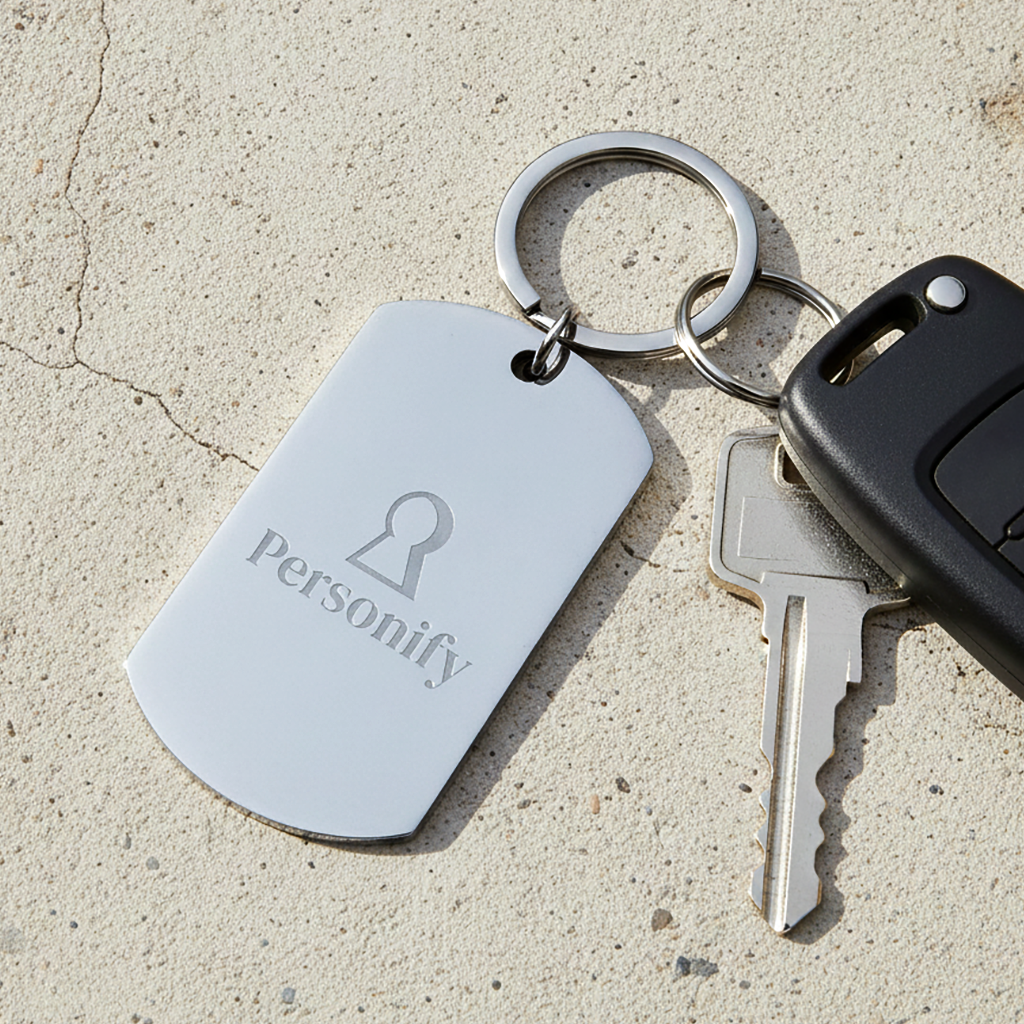 Personalised Stainless Steel Corporate Keyring with Logo