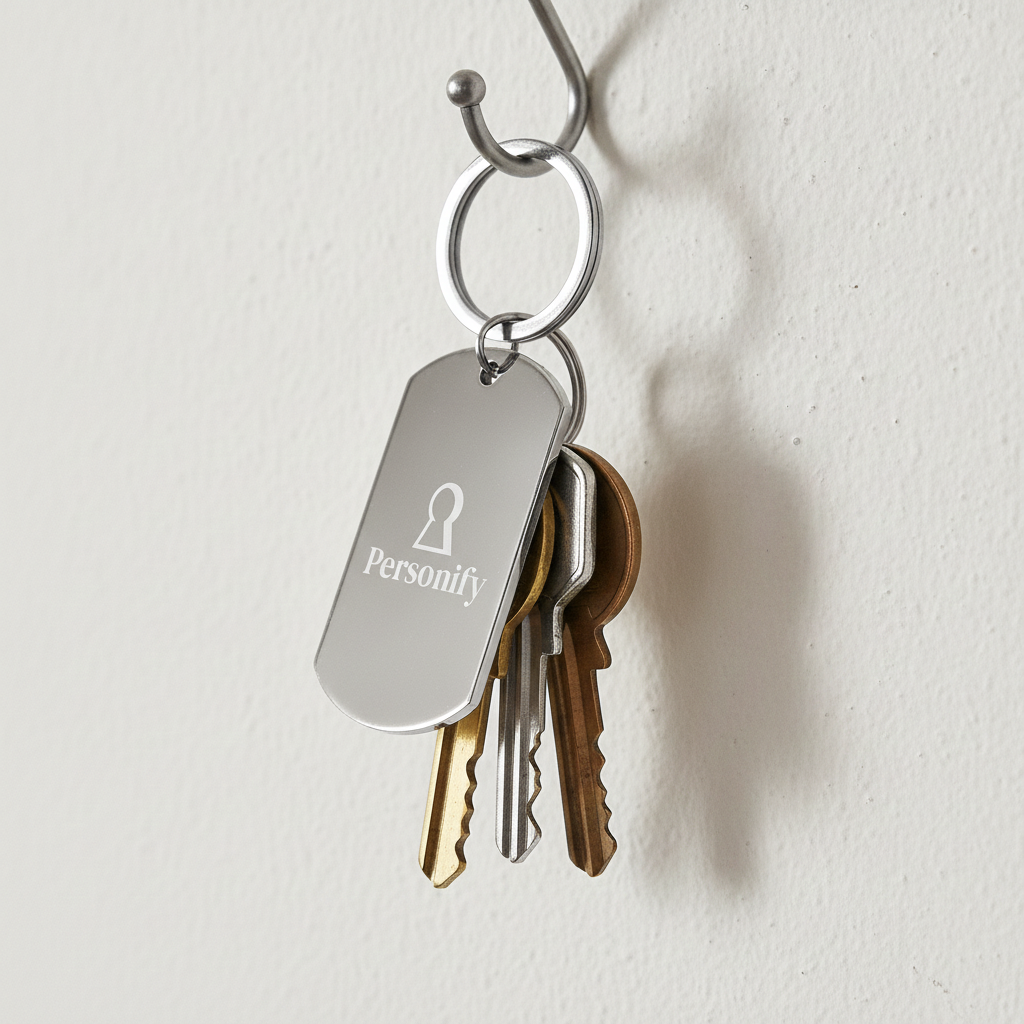 Personalised Stainless Steel Corporate Keyring with Logo