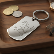 Personalised Stainless Steel Keyring - Father's Day Gift for Dad